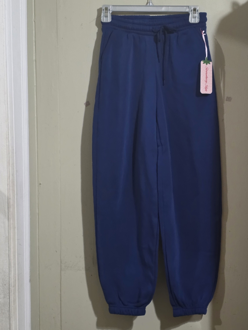 MWT Strawberry Skye Royal Blue Fleece Jogger Pants Womens XS